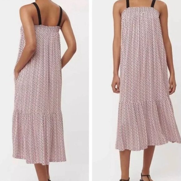 LOFT Chevron Print Flounce Pocket Maxi Dress Small - Picture 1 of 13